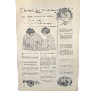 Vintage 1925 Colgate Ribbon Dental Cream Science Ad Advertisement